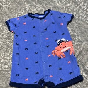 Carter's Blue and Orange Bodysuit with Crab Appliqué